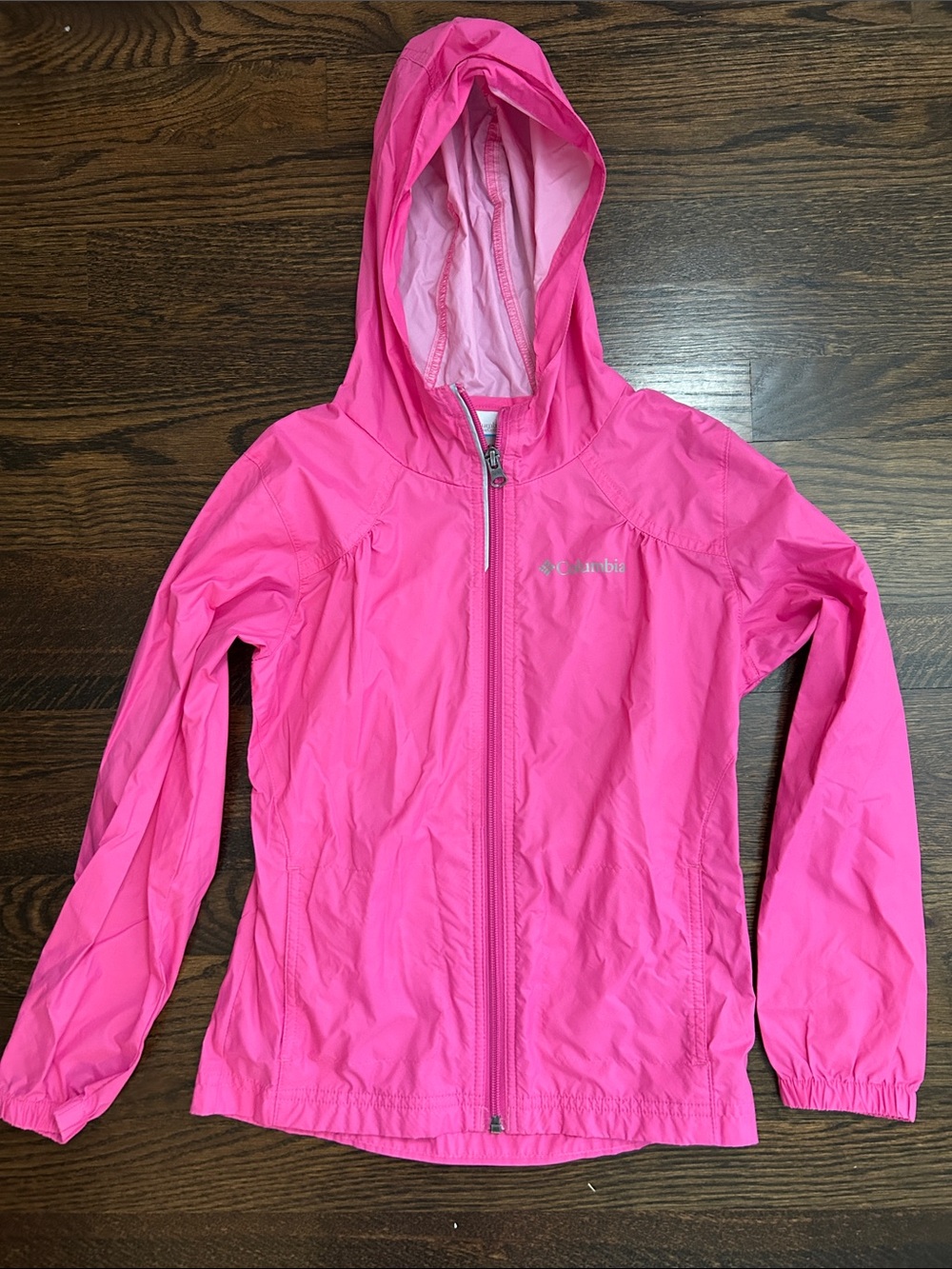 Girls Columbia Hot Pink Hooded Raincoat